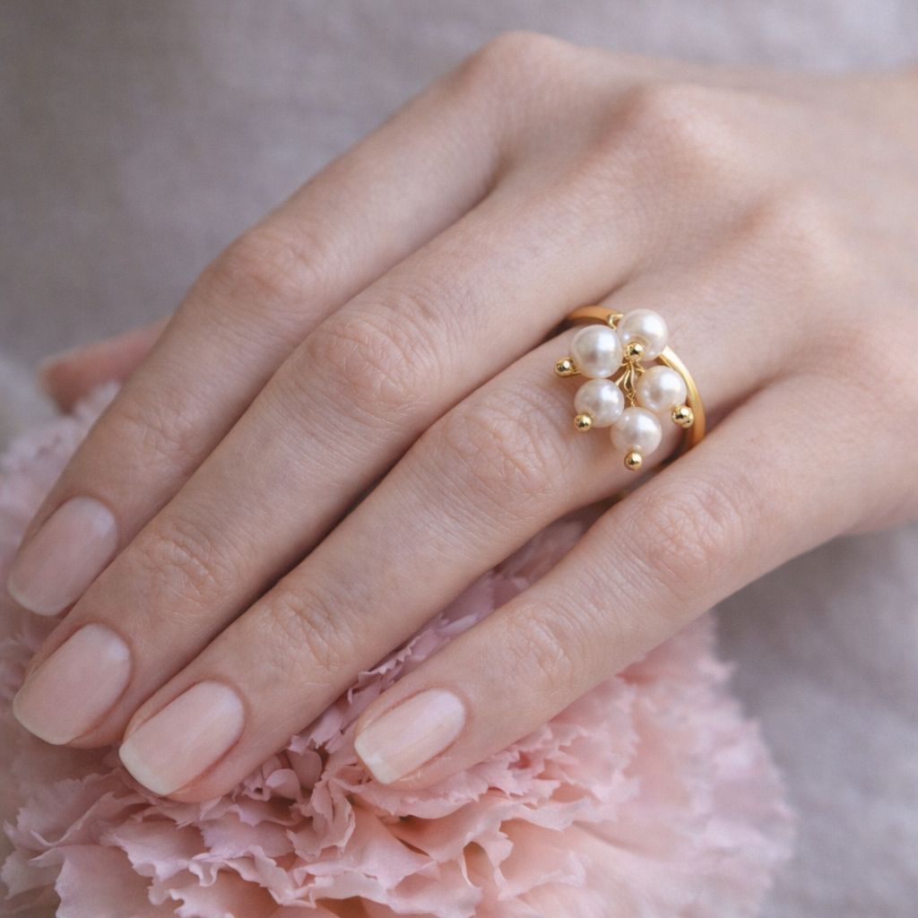 Helmi-sormus ⎮ Kulta & hopea