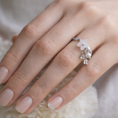 Kukka-sormus ⎮ Kulta & hopea