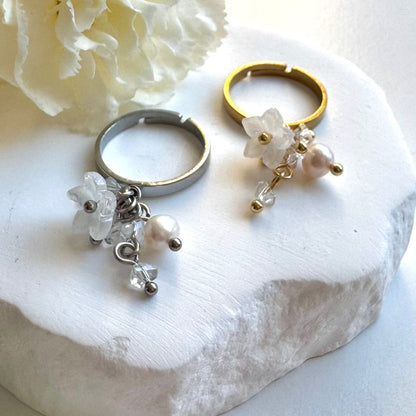 Kukka-sormus ⎮ Kulta & hopea