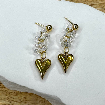 Kuura sydän -korvakorut ⎮ Kulta