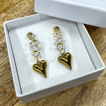 Kuura sydän -korvakorut ⎮ Kulta