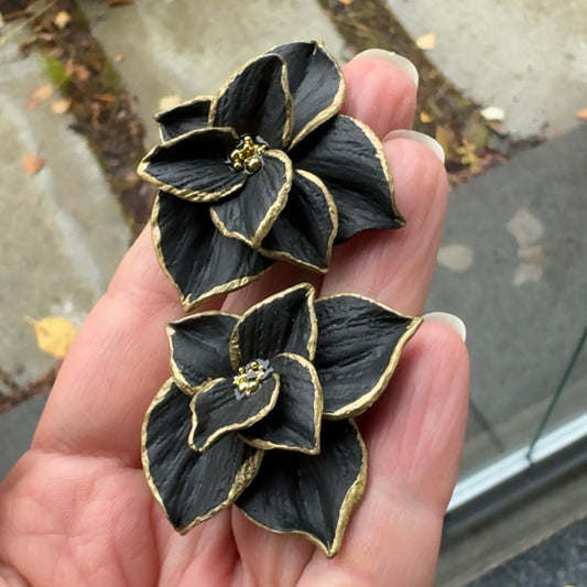 Kukka-nappikorvakorut ⎮ Kulta