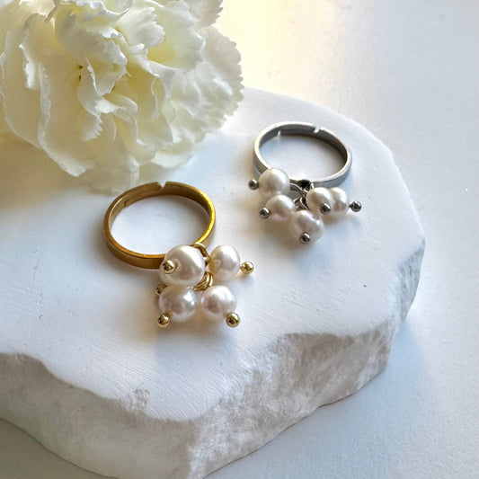 Helmi-sormus ⎮ Kulta & hopea