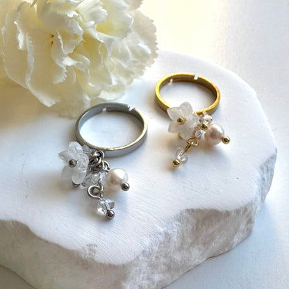 Kukka-sormus ⎮ Kulta & hopea