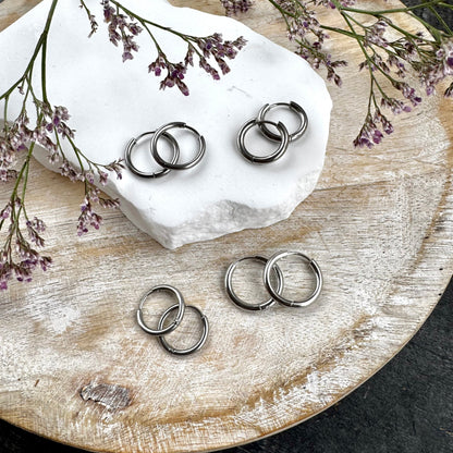 Huggie-renkaat ⎮ Hopea ⎮ Eri kokoja