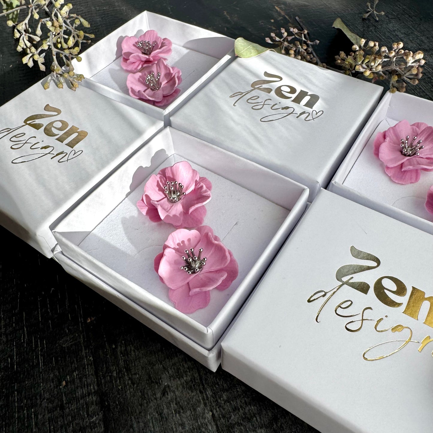 Kuiske -nappikorvakorut ⎮ Kulta/hopea